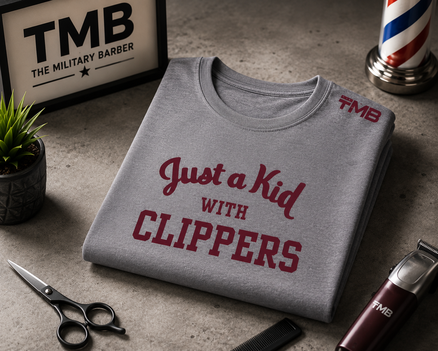 KID WITH CLIPPERS TEE
